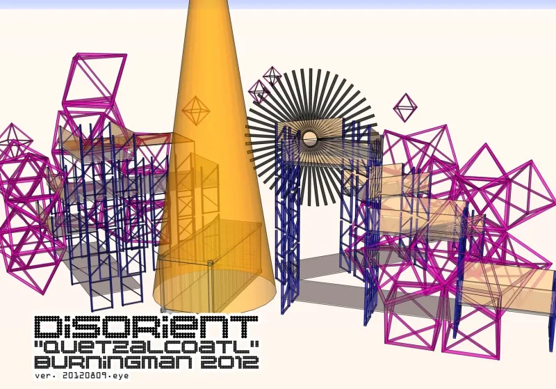 Variety of implementations of pallet racks at Burning Man (source: disorient.info)