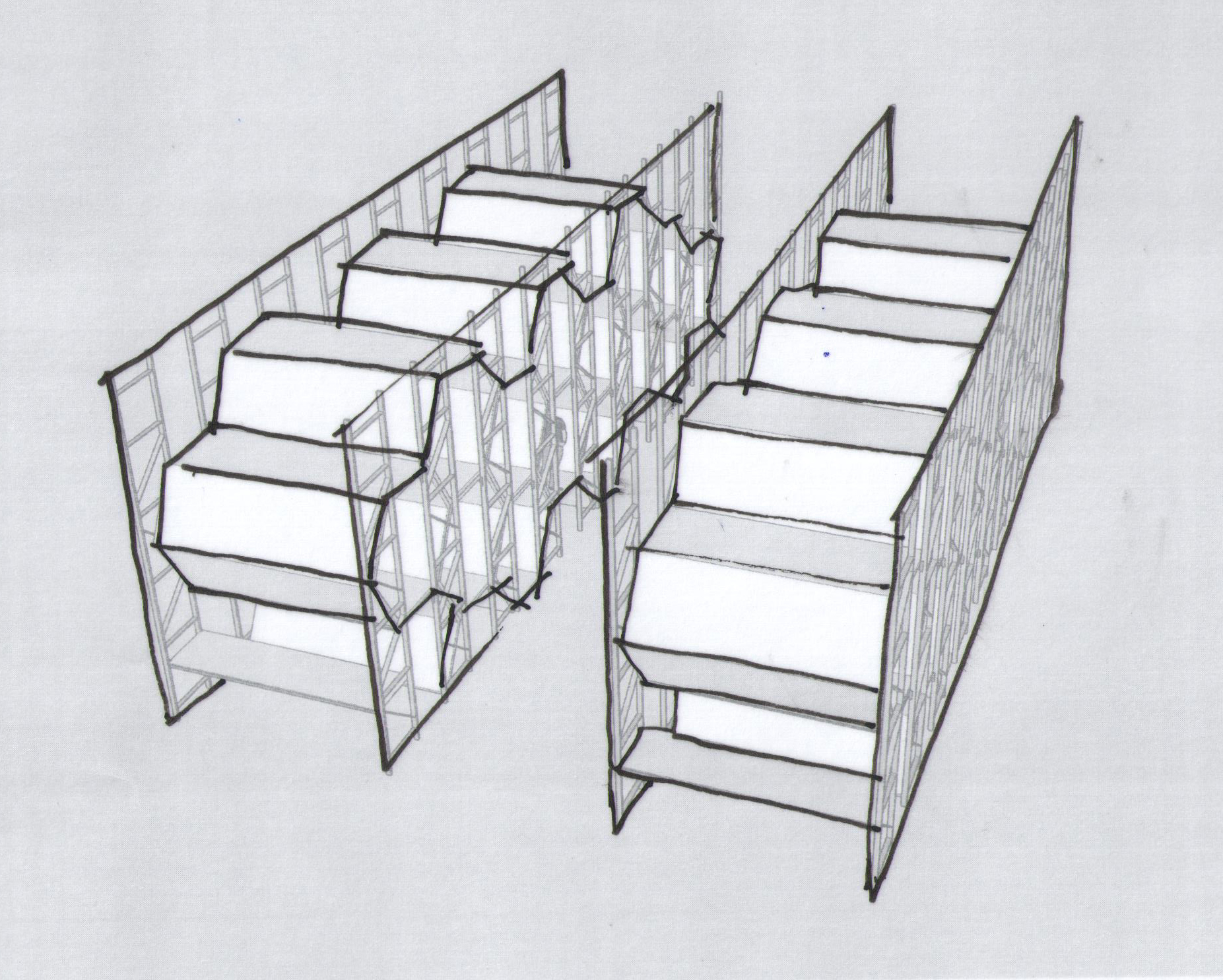 Several levels of circulation and public space