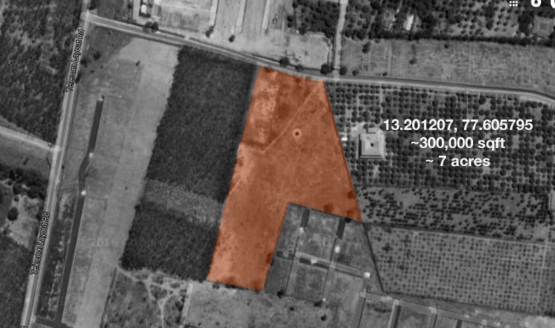 Satellite view of the Yelahanka site